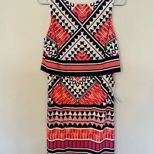 Eliza J Pink and Black Geometric Mini Dress